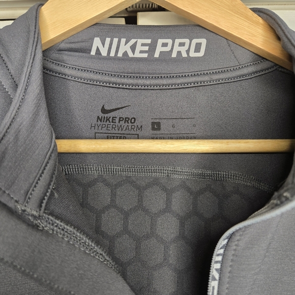 Nike Pro 1/4 Zip Pullover Sweatshirt Hyperwarm Fitted Men's Large Gray A… - Picture 5 of 8